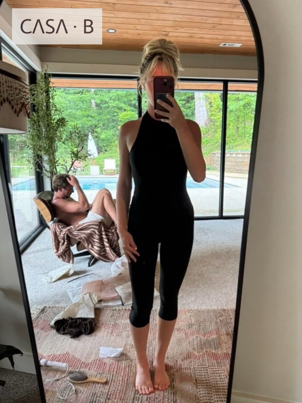 NEW💫CASA B | Amélie Noir Backless Halter tie Capri Jumpsuit